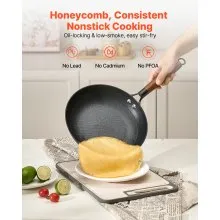 3 Piece Cast Iron Skillet Frying Pan Set 8 10 12 in Pre-Seasoned Nonstick Black