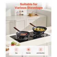 3 Piece Cast Iron Skillet Frying Pan Set 8 10 12 in Pre-Seasoned Nonstick Black