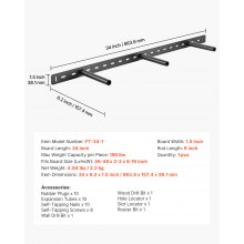 1 Pack Shelf Bracket 34 inch / 863.6 mm Heavy Duty Floating Shelf Bracket