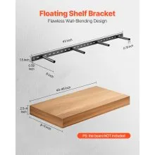 1 Pack Shelf Bracket 43 inch / 1092.2 mm Heavy Duty Floating Shelf Bracket