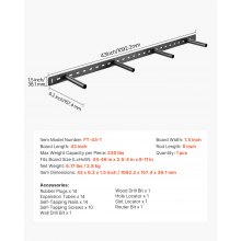 1 Pack Shelf Bracket 43 inch / 1092.2 mm Heavy Duty Floating Shelf Bracket