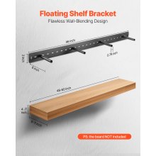 1 Pack Shelf Bracket 46 inch / 1168.4 mm Heavy Duty Floating Shelf Bracket