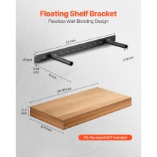 2 Pcs Shelf Bracket 22 inch / 558.4 mm Heavy Duty Floating Shelf Brackets