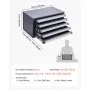 VEVOR Drill Bit Dispenser Cabinet, Five-Drawer Drill Bit Organizer Cabinet for #1 to #60 Steel Drill Dispenser Organizer Cabinet with Labels, Stackable Drill Dispenser for Drill Bit Storage