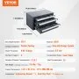 VEVOR Drill Bit Dispenser Cabinet, Three-Drawer Drill Bit Organizer Cabinet for 1mm to 13mm, Steel Drill Dispenser Organizer Cabinet with Labels, Stackable Drill Dispenser for Drill Bit Storage