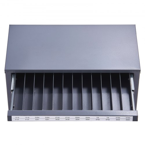 VEVOR Drill Bit Dispenser Cabinet – 5 Drawers, 60 Compartments For 33/64 To 63/64 Bits, Stackable, Labeled, Heavy-Duty Steel For Shop & Garage