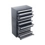 VEVOR drill bit organizer with multiple labeled sliding drawers for organized drill bit storage.