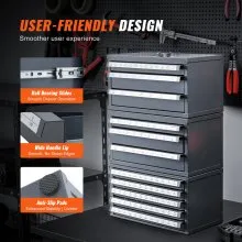 VEVOR Drill Bit Dispenser Cabinet, 3 Pieces Three-Drawer for 1/16" to 1/2" & Letter Sizes A to Z, Five-Drawer Drill Bit Organizer for Wire Gauge Sizes #1 to #60, Stackable for Drill Bit Storage
