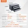 VEVOR Drill Bit Dispenser Cabinet, Three-Drawer Drill Bit Organizer Cabinet for 1.59 mm to 12.7 mm, Steel Drill Dispenser Organizer Cabinet with Labels, Stackable Drill Dispenser for Drill Bit Storage