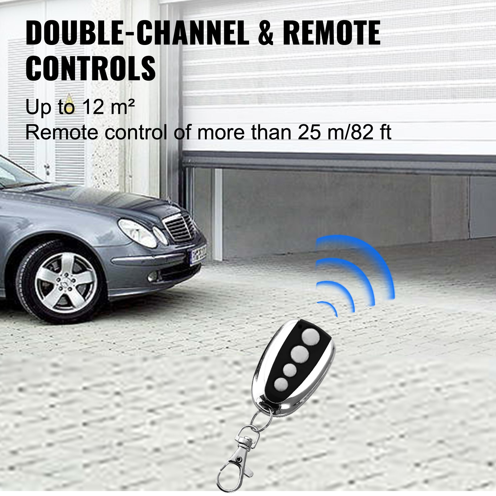 VEVOR Roller Door Opener 1000N Garage Door Opener Operator Full Kit 120W Remote Control Electric 800N Automatic Gate Openers Sliding Gates Kit