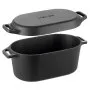 VEVOR Enameled Cast Iron Dutch Oven, 3.3L Pot with Lid and Dual Handles, Heavy-Duty Durable Cookware Pan, Oven Induction Compatible up to 260 ℃, for Braising, Stews, Roasting, Bread Baking, Black
