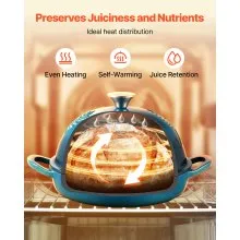 Enameled Cast Iron Dutch Oven Heavy-Duty Cookware with Lid Dual Handles 5 Qt
