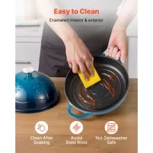 Enameled Cast Iron Dutch Oven Heavy-Duty Cookware with Lid Dual Handles 5 Qt