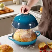 Enameled Cast Iron Dutch Oven Heavy-Duty Cookware with Lid Dual Handles 5 Qt