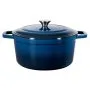 VEVOR Enameled Cast Iron Dutch Oven, 5.7L Pot with Lid and Dual Handles, Heavy-Duty Durable Cookware Pan, Oven Induction Compatible up to 260 ℃, for Braising, Stews, Roasting, Bread Baking, Blue