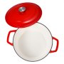 VEVOR Enameled Cast Iron Dutch Oven, 5.7L Pot with Lid and Dual Handles, Heavy-Duty Durable Cookware Pan, Oven Induction Compatible up to 260 ℃, for Braising, Stews, Roasting, Bread Baking, Red