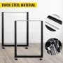 VEVOR Black Metal Table Legs Set of 2 Steel Table Legs 28x23 Inch Dining Table Legs Office Table Legs Computer Desk Legs Steel Bench Legs Country Style Table Legs DIY Furniture Legs