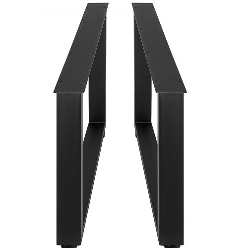 VEVOR Set of 2 Steel Table Legs, 28''Height 31''Wide Dining Table Legs, Heavy Duty 3.1" Width Box Section Square Table Legs, 28x31x3.1 Inch Black Color Industrial Country Style Metal Dining Legs