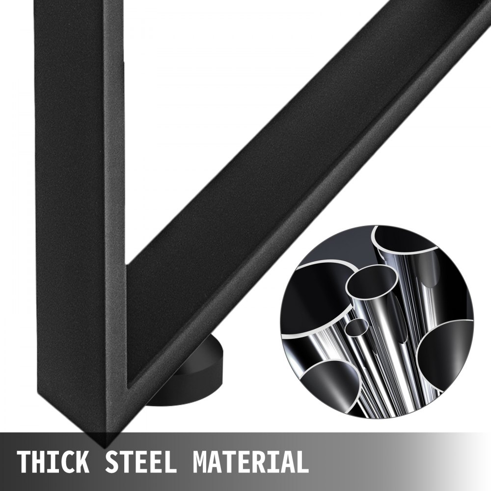 VEVOR - Juego de 2 patas de mesa de metal negro (31 x 23 pulgadas), patas de acero para mesa de comedor, de oficina, de escritorio, de acero, estilo rústico, para muebles de bricolaje
