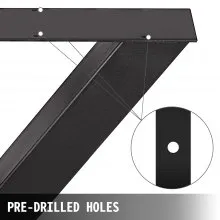 VEVOR Metal Table Legs 28.3 x 23.6 Inch Black Table Legs Premium steel table legs with X-frame style Steel Bench Legs Country Style Table Legs Furniture Leg Perfect for Coffee Store Home Office Bar