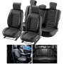 VEVOR Seat Covers, Universal Car Seat Covers Full Set Seats, Front and Rear Seat, 9pcs Faux Leather Seat Cover, Semi-enclosed Design, Detachable Headrest and Airbag Compatible, for Most Car SUV Truck