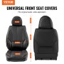 Καλύμματα καθισμάτων VEVOR, Universal καλύμματα καθισμάτων αυτοκινήτου μπροστινά καθίσματα, 6 τμχ Κάλυμμα καθίσματος από συνθετικό δέρμα, πλήρως κλειστό σχέδιο, αποσπώμενο προσκέφαλο και συμβατό αερόσακο, για τα περισσότερα αυτοκίνητα SUV και φορτηγά Μαύρο