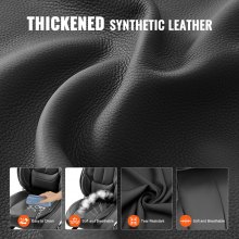 VEVOR Seat Covers, Universal Car Seat Covers Front Seats, 6pcs Faux Leather Seat Cover, Full Enclosed Design, Detachable Headrest and Airbag Compatible, for Most Cars SUVs and Trucks Black