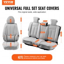 VEVOR sædebetræk, universelle bilsædebetræk Komplet sæt sæder, for- og bagsæde, 13 stk. sædebetræk i imiteret læder, fuldt lukket design, aftagelig nakkestøtte og airbag kompatibel, til de fleste SUV-biler