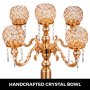 Wedding Candle Holder 5 Arms Candelabra Chandelier Crystal Votive Gold Decor