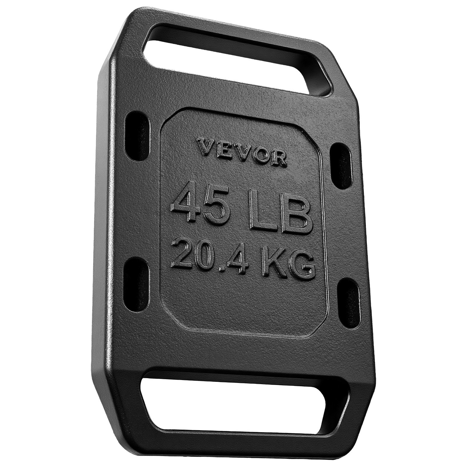VEVOR Cast Iron Ruck Weights for Backpack, 45LB Single Ruck Plate, Weight Plate with Smooth Handle, Textured Finish for Rucking, Hiking, Swings, Strength Training, Weightlifting, Fitness Workout