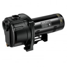 VEVOR 1.5 HP Shallow Well Jet Pump, AC 115/230 Volt, 4250 GPH Dual Voltage Cast Iron Well Jet Pump, with 108 ft Max Head Lift, Easy Voltage Switching, for Garden Irrigation, Lawn Sprinkler System