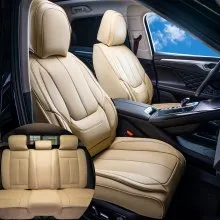 VEVOR Seat Covers, Universal Car Seat Covers Full Set Seats, Front and Rear Seat, 13pcs Faux Leather Seat Cover, Full Enclosed Design, Detachable Headrest and Airbag Compatible, for Most Car SUV Truck