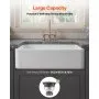 33.5x20 in Farmhouse Sink Undermount Kitchen Single Bowl Basin Fireclay White