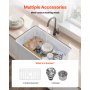 33.5x20 in Farmhouse Sink Undermount Kitchen Single Bowl Basin Fireclay White