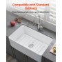 33.5x20 in Farmhouse Sink Undermount Kitchen Single Bowl Basin Fireclay White