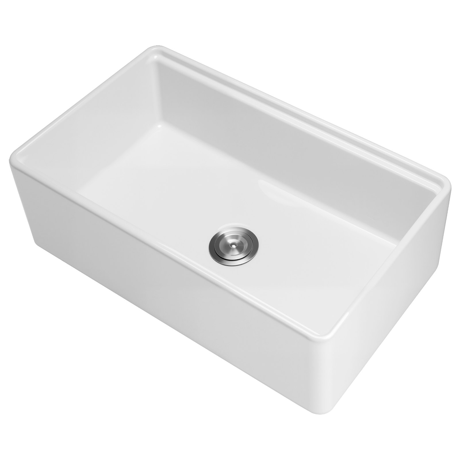 VEVOR 32.5x20 inch Farmhouse Sink, White Sink Workstation, Fireclay Undermount Basins, Apron Front Single Bowl Basin with Multiple Accessories, Large Capacity Household Dishwasher Sinks for Kitchen