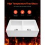 33x20 in Farmhouse Sink Undermount Kitchen Double Bowl Basin Fireclay White