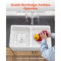 33x20 in Farmhouse Sink Undermount Kitchen Double Bowl Basin Fireclay White