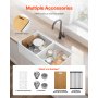 33x20 in Farmhouse Sink Undermount Kitchen Double Bowl Basin Fireclay White