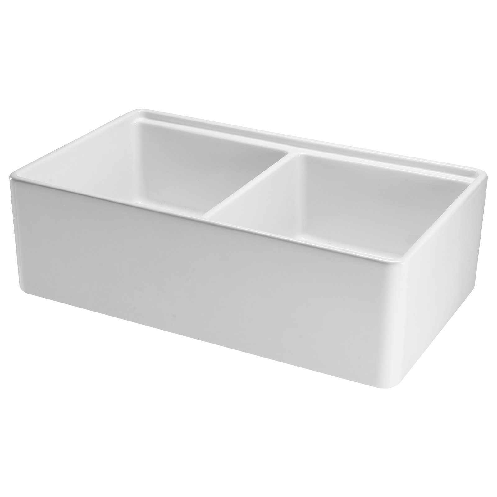 VEVOR 33x20 inch Farmhouse Sink, White Sink Workstation, Fireclay Undermount Basins, Apron Front Double Bowl Basin with Multiple Accessories, Large Capacity Household Dishwasher Sinks for Kitchen