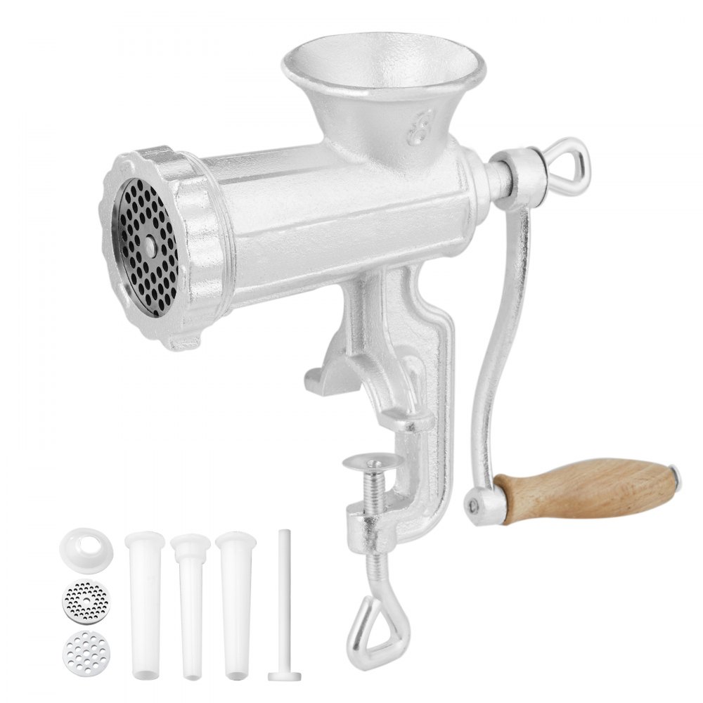 Manual Meat Grinder Mincer Handheld Stainless Steel Food Chopper with  Securing Clip Clamp On Hand Grinder Home Meat Grinder Sausage Beef Mincer  Table
