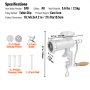 VEVOR Manual Meat Grinder, Heavy Duty Cast Iron Hand Meat Grinder with Steel Table Clamp, Meat Mincer Sausage Maker with 1 Cutting Blade, 2 Cutting Plates, 3 Sausage Tubes for Beef Pepper Mushroom