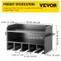 VEVOR Power Tool Organizer, Wall Mount Drill Holder, 5 Drill Hanging Slots Drill Charging Station, 2-Shelf Cordless Drill Storage, Polished Wooden Toolbox for Impact Wrench, Screwdriver Drill Black