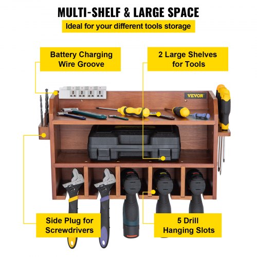 VEVOR CKGJSNJJSCRSKI5SAV0 16 Slots Garden Tool Organizer with Hooks