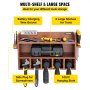 VEVOR Power Tool Organizer, Wall Mount Drill Holder, 5 Drill Hanging Slots Drill Charging Station, 2-Shelf Cordless Drill Storage, Polished Wooden Toolbox for Saw, Wrench, Screwdriver Drill Brown