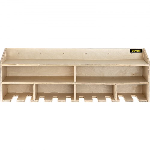 VEVOR Power Tool Organizer, Wall Mount Drill Holder, 10 Drill Hanging Slots Drill Charging Station, 2 Shelf Cordless Drill Storage, Polished Plywood Toolbox for Saw, Impact Wrench, Screwdriver Drill