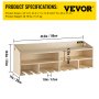 VEVOR Power Tool Organizer, Wall Mount Drill Holder, 10 Drill Hanging Slots Drill Charging Station, 2 Shelf Cordless Drill Storage, Polished Plywood Toolbox for Saw, Impact Wrench, Screwdriver Drill