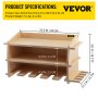 VEVOR Power Tool Organizer, Wall Mounted Drill Holder, 5 Drill Hanging Slots Drill Charging Station, 2-Shelf Cordless Drill Storage, Polished Plywood Toolbox for Saw, Impact Wrench, Screwdriver Drill