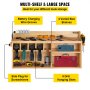 VEVOR Power Tool Organizer, Wall Mount/Benchtop Drill Holder, 5 Hanging Slots Drill Charging Station, 4-Shelf Cordless Drill Storage, Polished Wooden Toolbox for Saw, Wrench, Screwdriver Drill