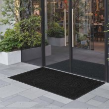 VEVOR Front Door Mat, 1829 x 1219 mm Commercial Floor Mat for Indoor and Outdoor, Stylish Striped Industrial Carpet with PVC Backing, Heavy Duty Washable Entry Rug for Hallway, Balcony, Garage, Grey